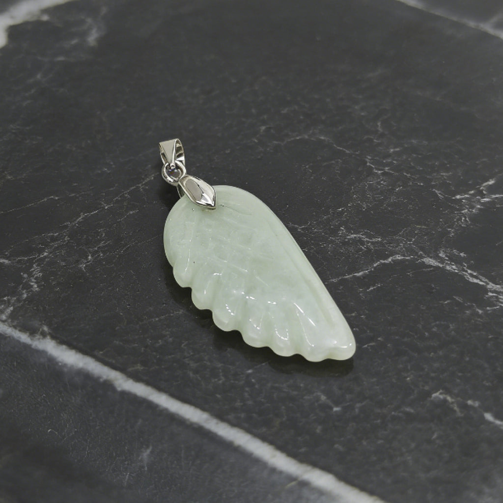 “Léger” Angel Wing Pendant — Natural Green Aventurine