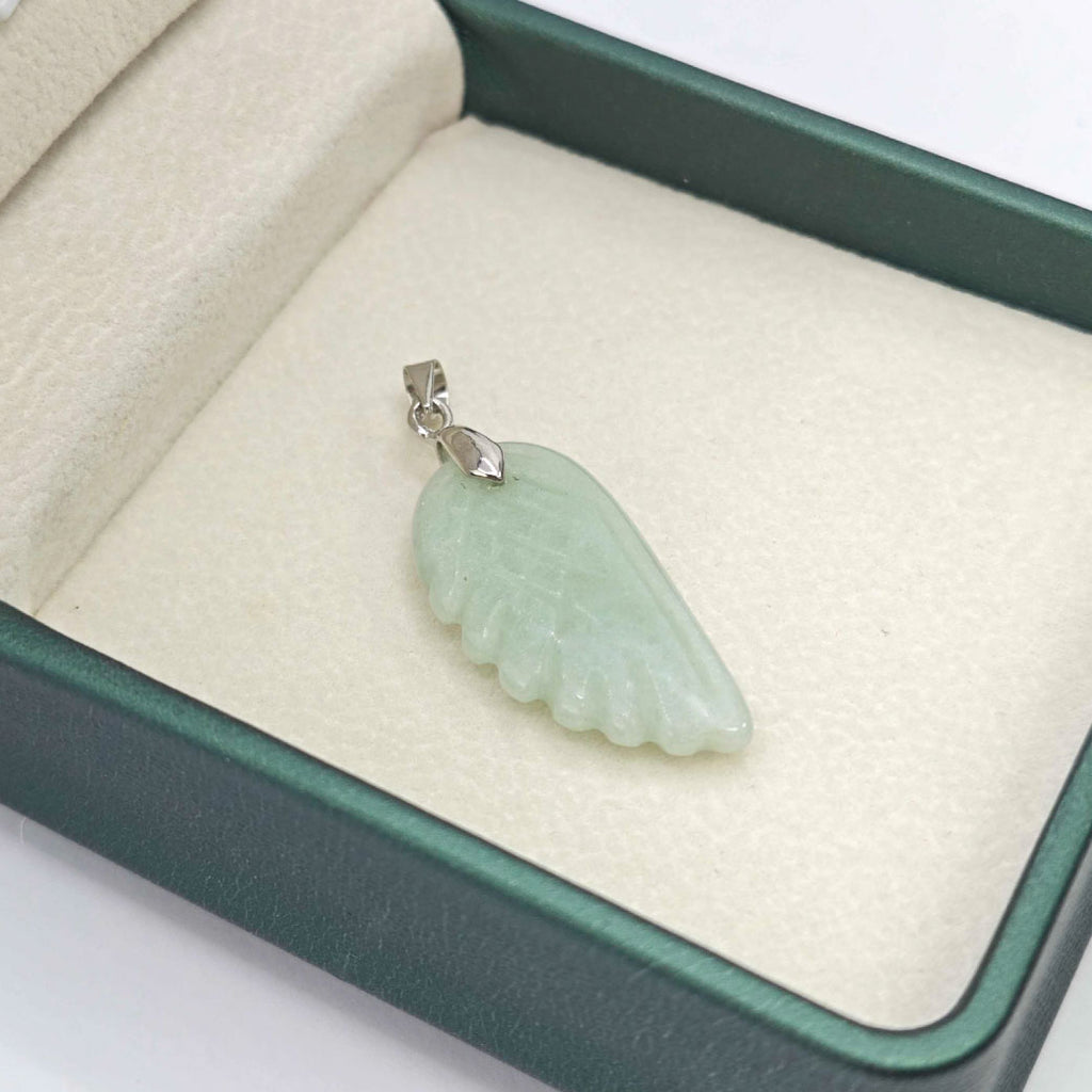 “Léger” Angel Wing Pendant — Natural Green Aventurine
