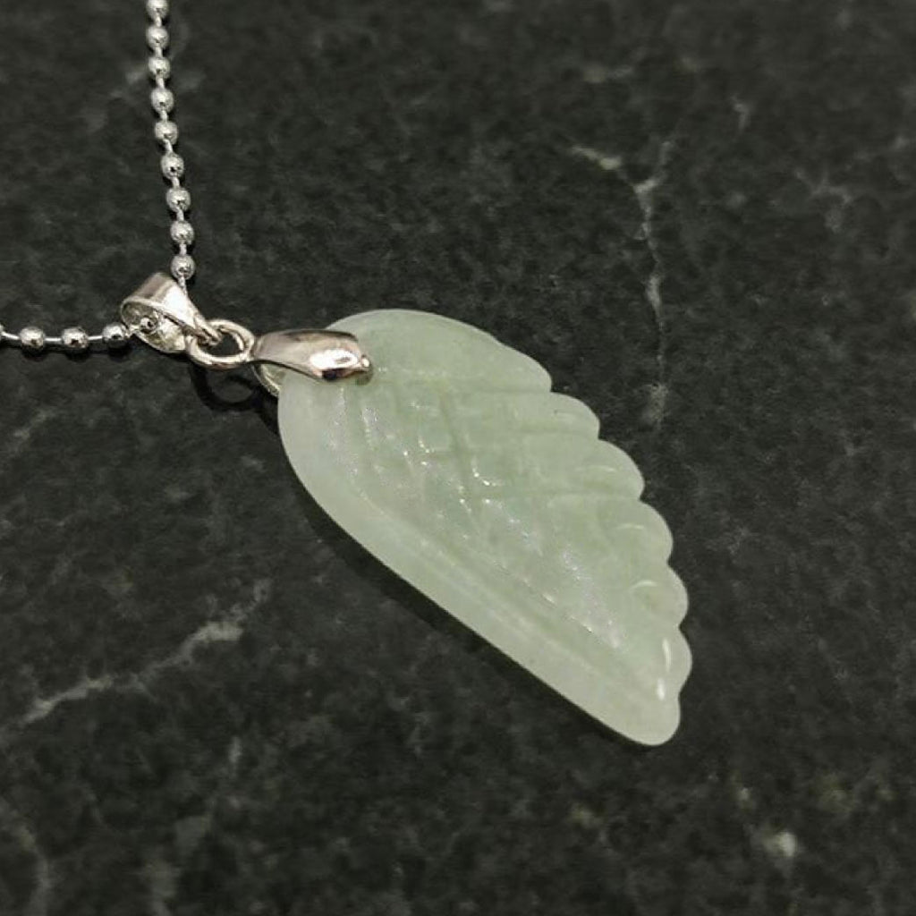 “Léger” Angel Wing Pendant — Natural Green Aventurine