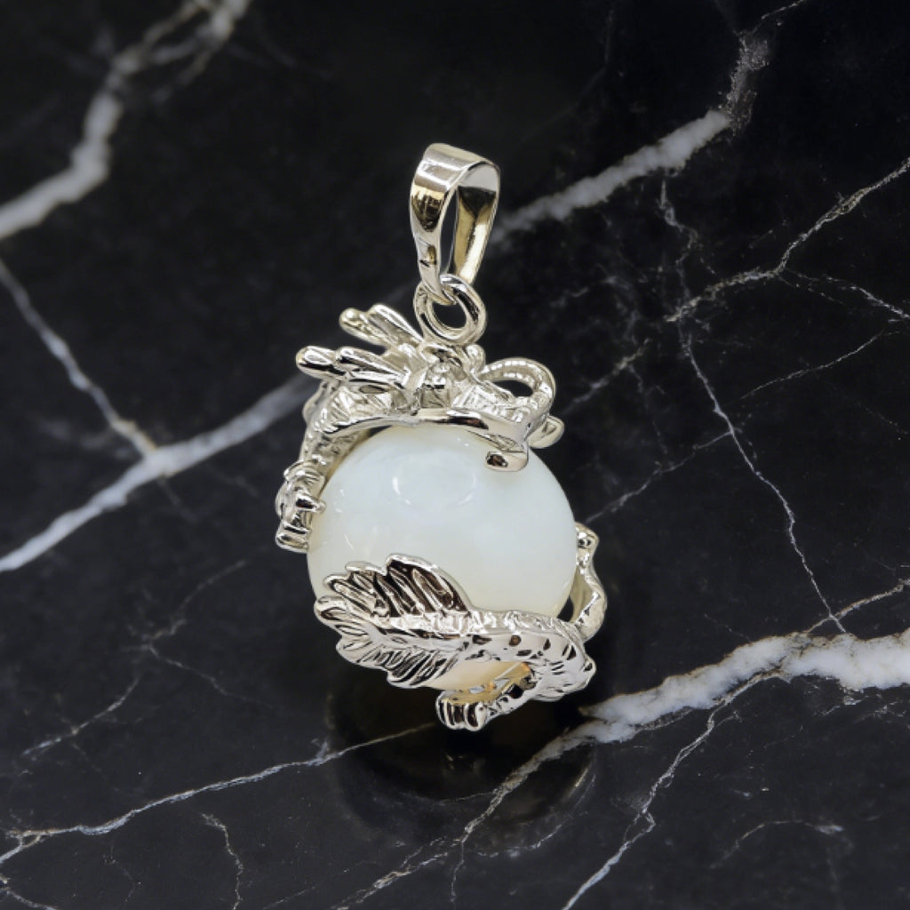 Pendentif Orbe Dragon « Léger » — Cristal Opale L'Ardeur