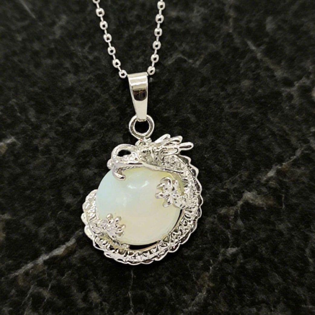 "Léger” Dragon Orb Pendant — Opal L’Ardeur Crystal