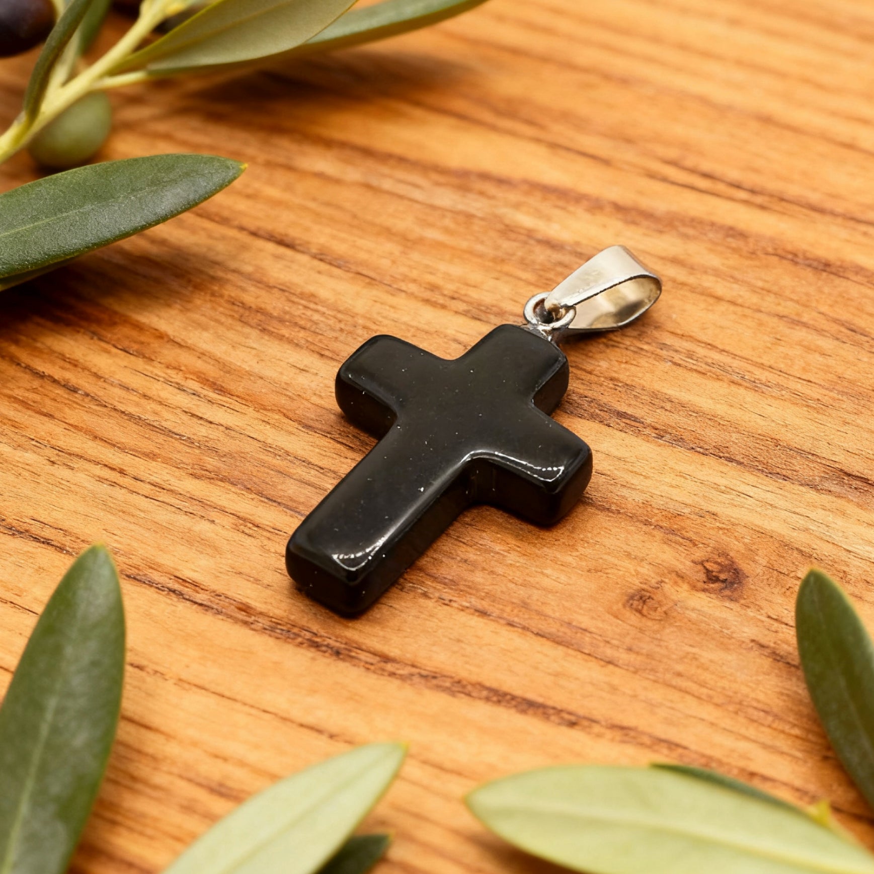 “Léger” Cross Pendant — Blue Goldstone