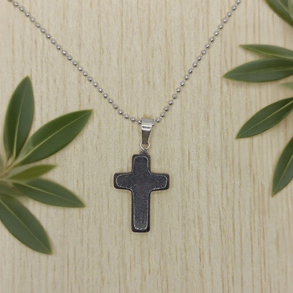 Pendentif Croix « Léger » — Pierre Dorée Bleue