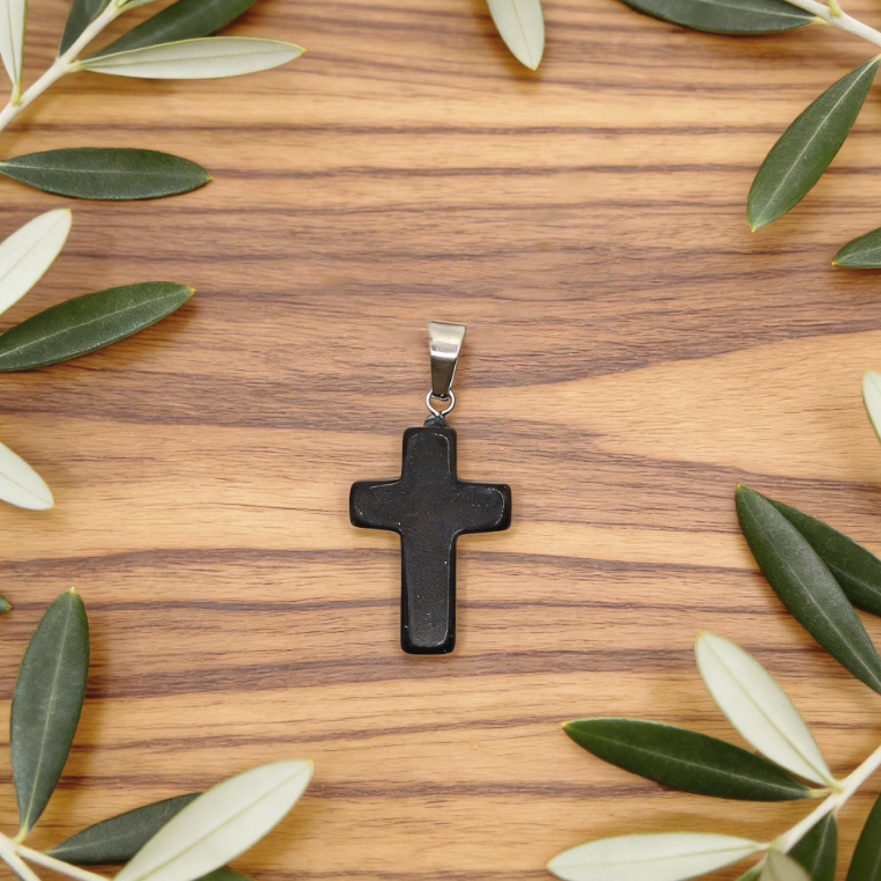 “Léger” Cross Pendant — Blue Goldstone