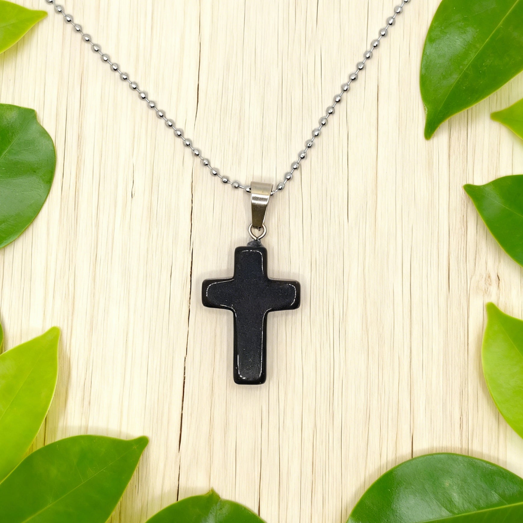 “Léger” Cross Pendant — Blue Goldstone