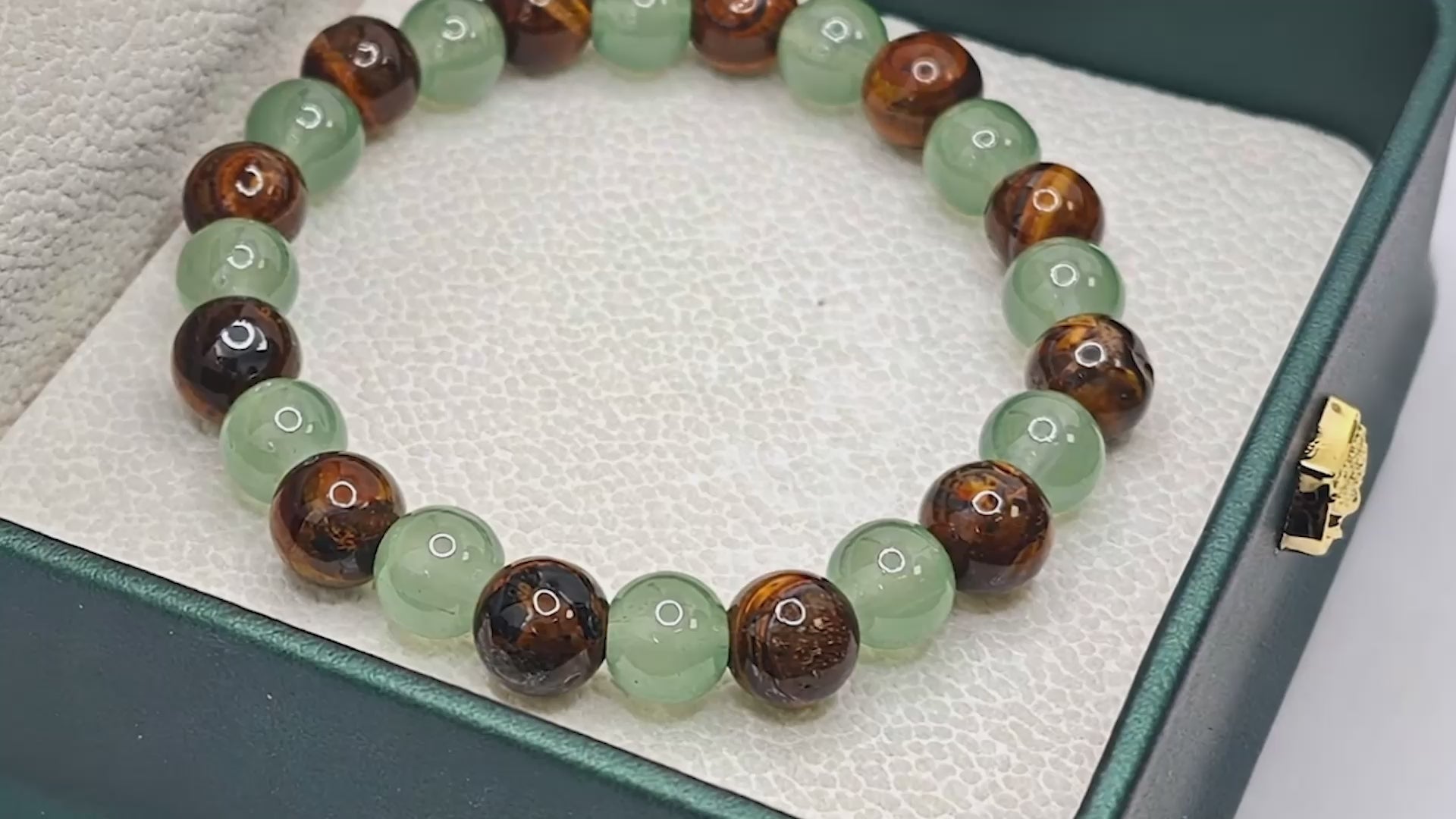 “Lien” Beaded Bracelet — Tiger’s Eye & Green Aventurine